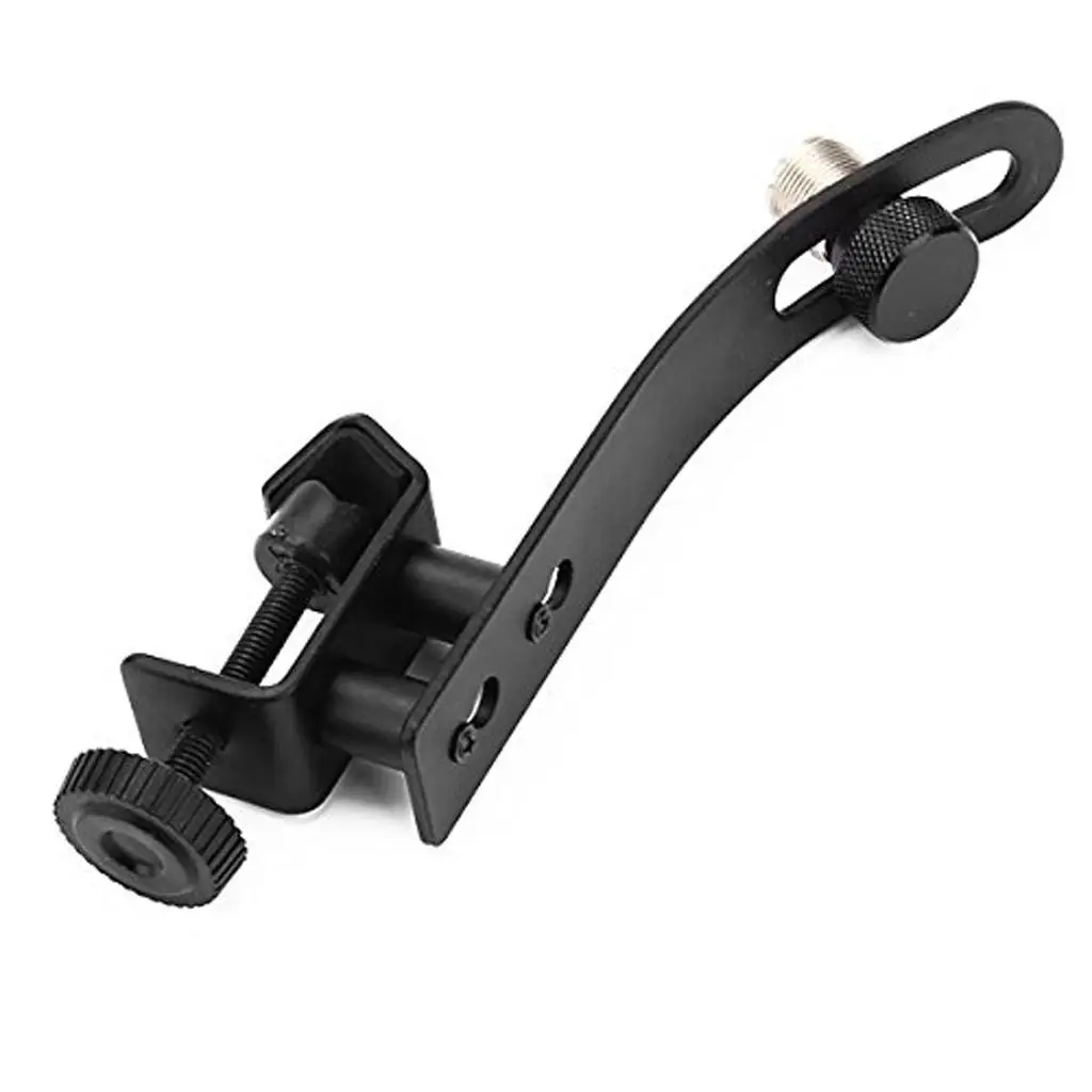 Universal Adjustable Drum Rim Microphone Clips Mount Holder, Black