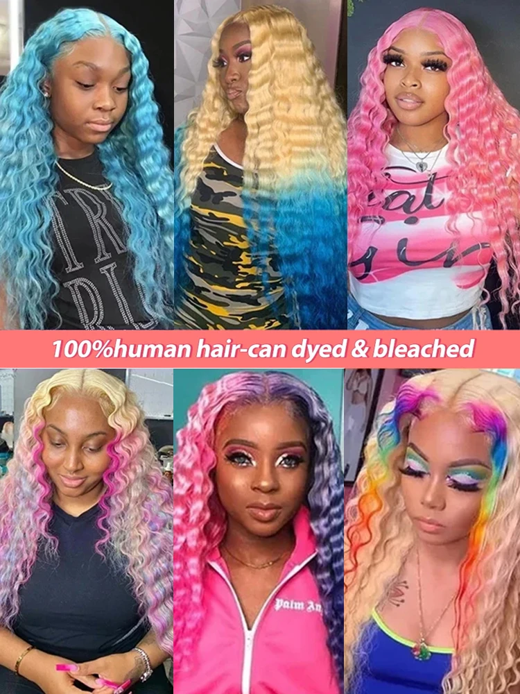 250 Density 613 Blonde Curly Wigs 13x4 13x6 Hd Lace Front Human Hair Wig 30 40 Inch Deep Wave Frontal Wigs Human Hair For Woman 5