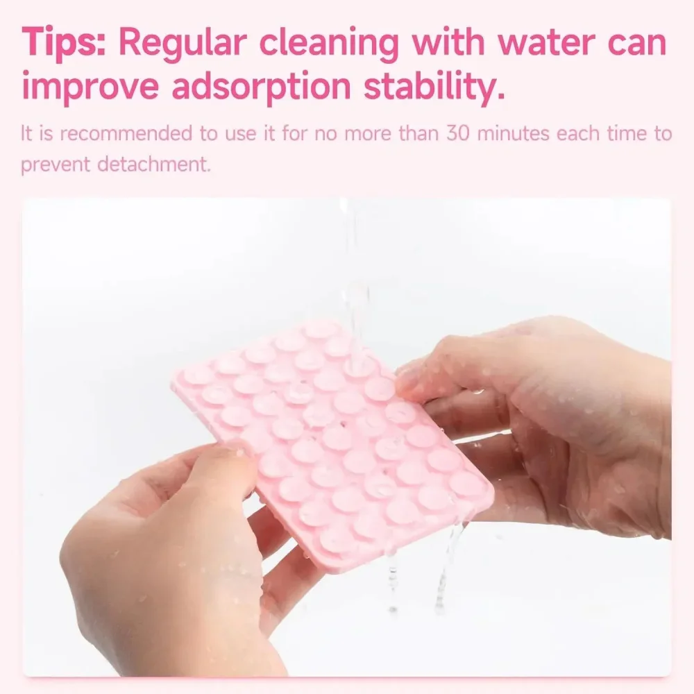 2-in-1 Suction Cup Phone Grip with 360° Rotating Stand - Food-Grade Silicone Anti-Slip Pad for Hands-Free Videos & Selfies