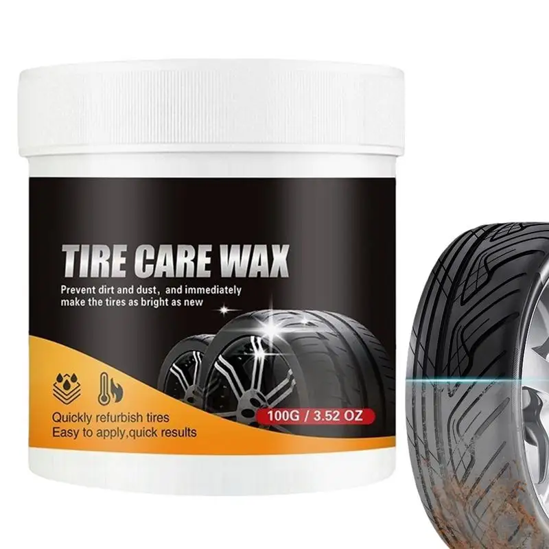Car Tire Wax 100g Tire Wax Brightener Protective Wheel Maintenance Waterproof Brightener Long-Lasting For Restoring
