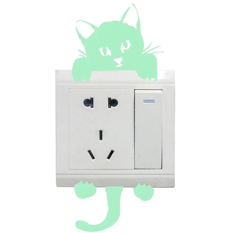Luminous switch stickers Luminous Switch Stickers Glow In The Dark Decorative Kids Room Cartoon Cat Dog Fairy Star Pvc Wall Home Decoration