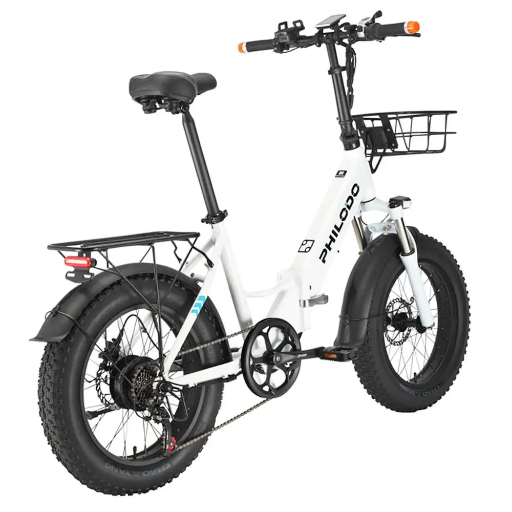 PHILODO H4 Foldable Step-Thru Electric Bicycle 20 Inch Fat Tire