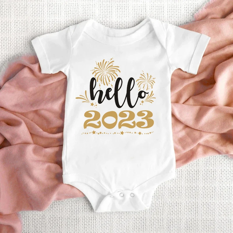 

Детское хлопковое боди Hello 2023, новогодняя праздничная одежда для младенцев, комбинезон для девочек и мальчиков, зимняя праздничная одежда для маленьких девочек