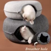 B-Tunnel Donut Cat Bed Interactive Tunnel Pet Felt Indoor Toys Cats House Kitten Training Toy Cat Kennel Cat Accessories 2