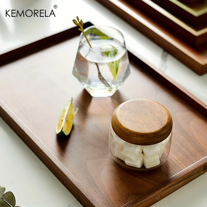 1PCS Retro Wooden Storage Tray Home Kitchen