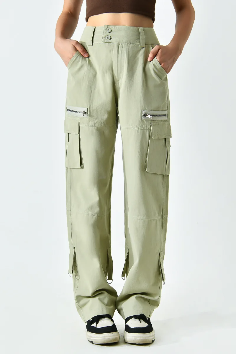 Women's New Spring and Autumn European and American Fashion Classic Street Trend Daily Retro French Wide Leg Work Pants