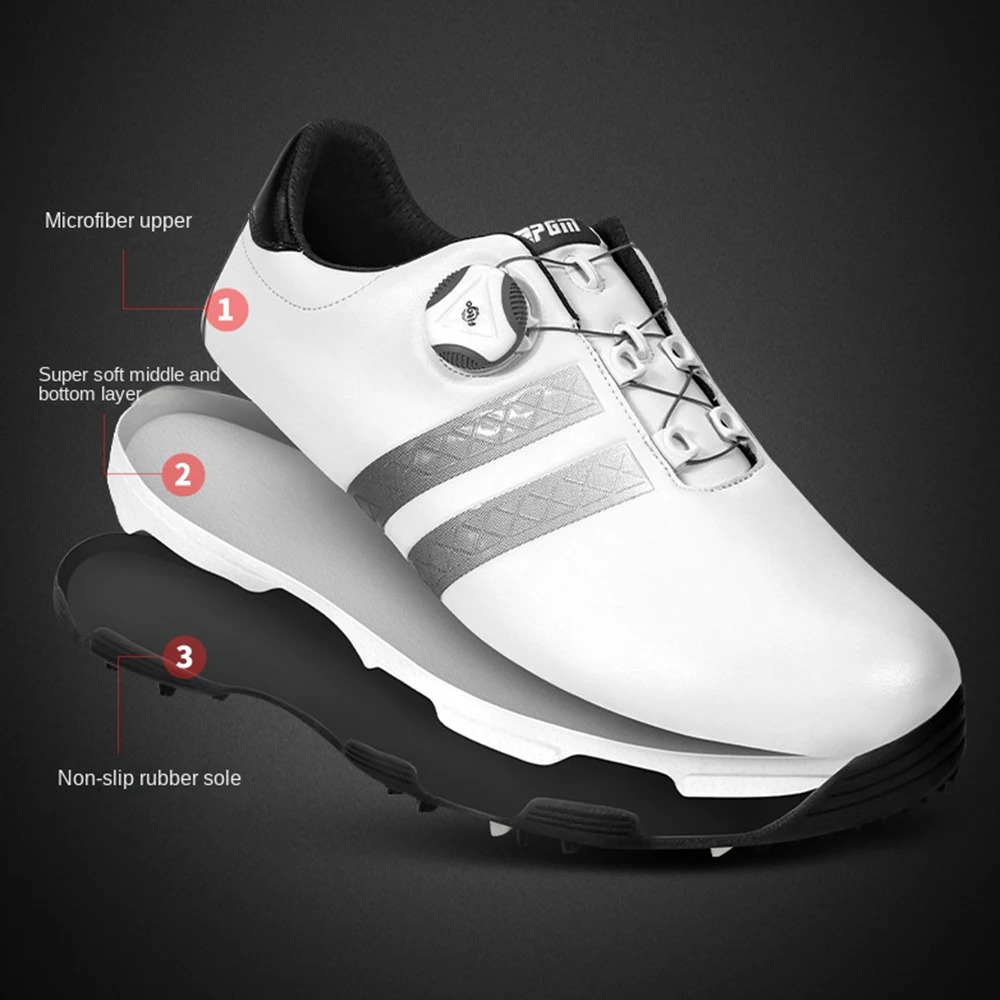 pgm-men's-golf-shoes-anti-slip-rivets-waterproof-breathable-lace-up-casual-sneakers-sports-training-golf-shoes-xz160