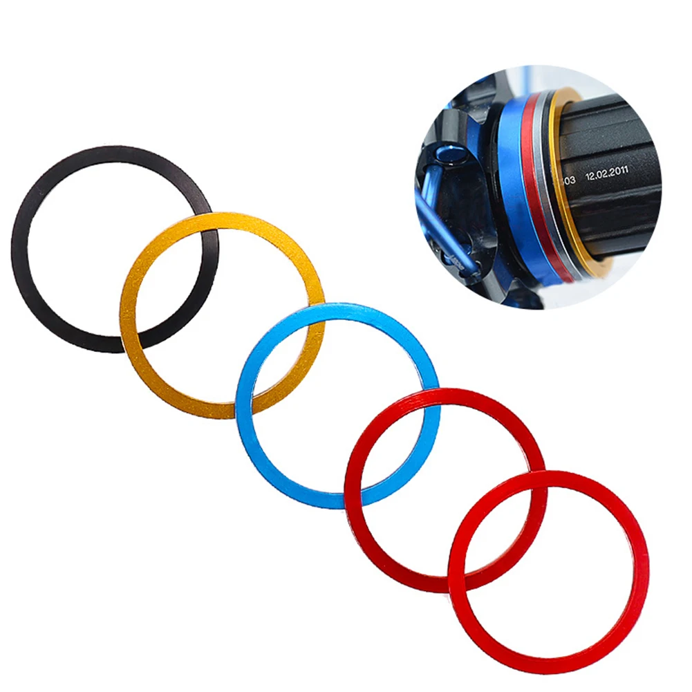 5pcs Bike Axis Washers Aluminium Alloy Cassette Flywheel Hub Spacer Bicycle Accessories