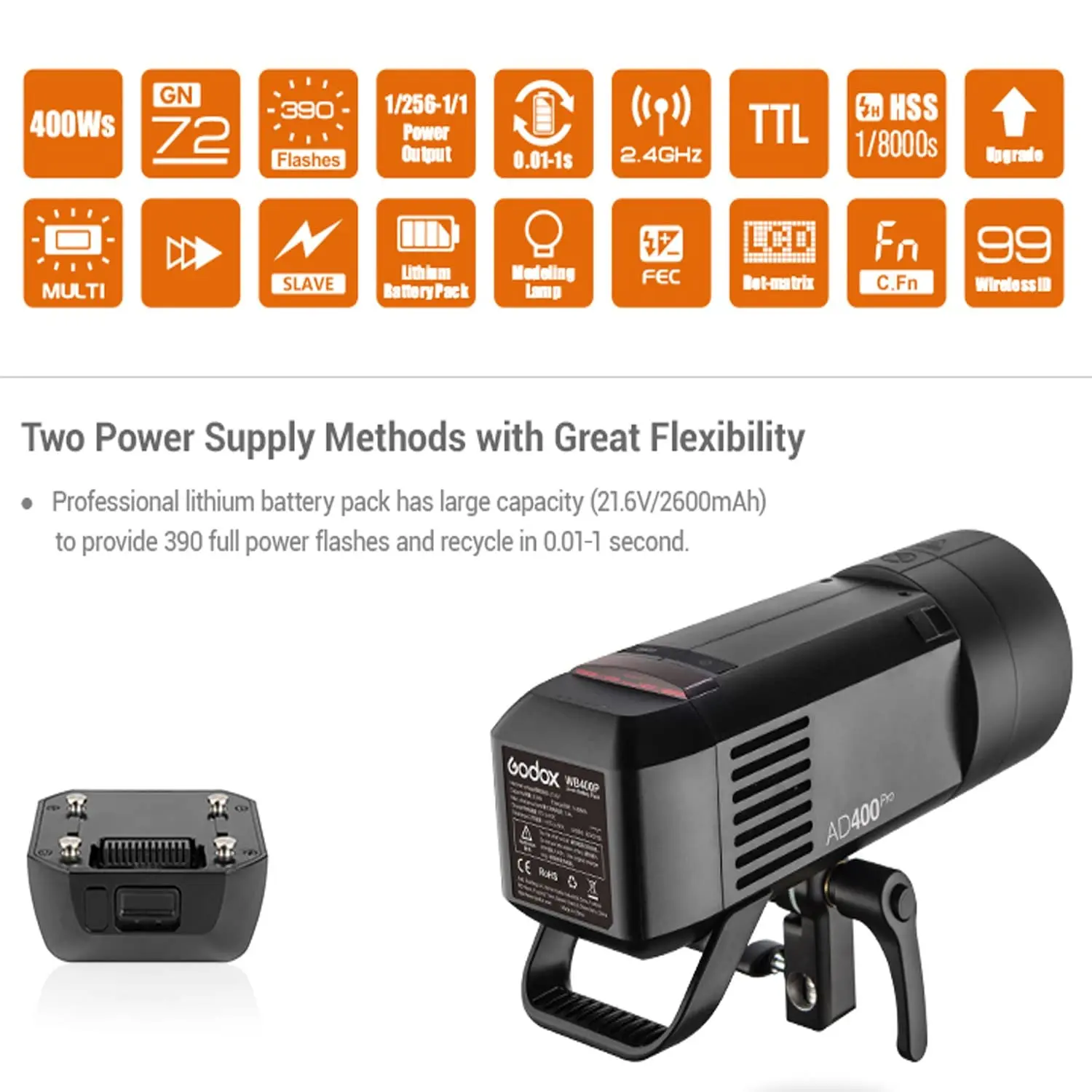 Godox AD400Pro AD400 Pro 400W WITSTRO All-in-One Outdoor Godox AD400Pro AD400 Pro 400W WITSTRO All-in-One Outdoor
