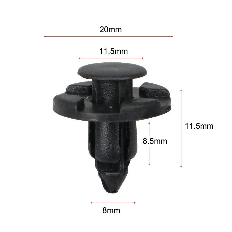 100 Stück 8 mm Auto-Befestigungselemente Nieten Clips für Nissan Automotive Fastener Clips Body Push Retainer Bumper Trim Retainer Fastener Kit – Detail 2
