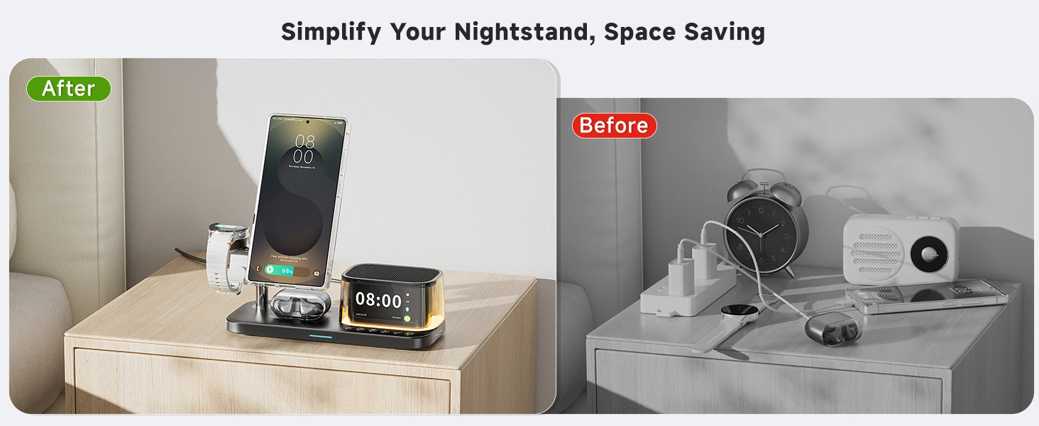 25W Magnetisches Kabelloses Ladegerät mit Bluetooth-Lautsprecher und Schnellladefunktion für iPhone Samsung S26 S25/Z Fold 7 Galaxy Watch Ultra 8 7 – Detail 5