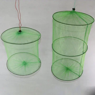 Fishing Net 2 Layers Portable Fishing Net Fish Shrimp Mesh Cage Cast Net Fishing Trap Network Foldable 48 x 30cm