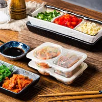 Double Compartment Seasoning Container with Lid Transparent Disposable Dressing Sealed Containers Spice Jars Kitchen Organizer 2