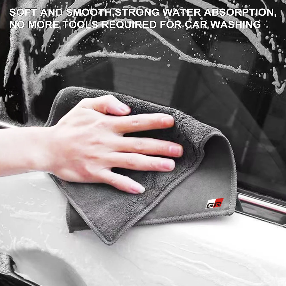 Car Cleaning Cloth Towel for TOYOTA GR Yaris Sport Gazoo Racing Corolla Supra 86 Hilux C-HR Cross Prius Harrier