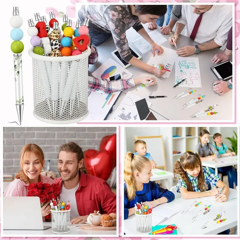 A29F-승화형 비즈 볼펜 메탈릭 블랙 잉크펜 DIY 열전사 볼펜 학용품