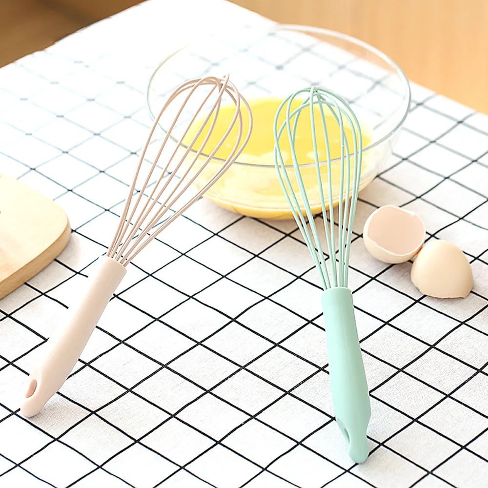 

Stainless Steel Kitchen Accessories Cook Silicone Handle Egg Beater Egg Mixer Stirring Whisk Blender