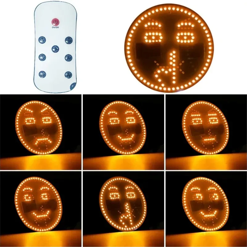 LED Car Funny Bear Face Emoji Light Finger Light Display Remote Control Rear Window Car Multi-function Warning Reminder