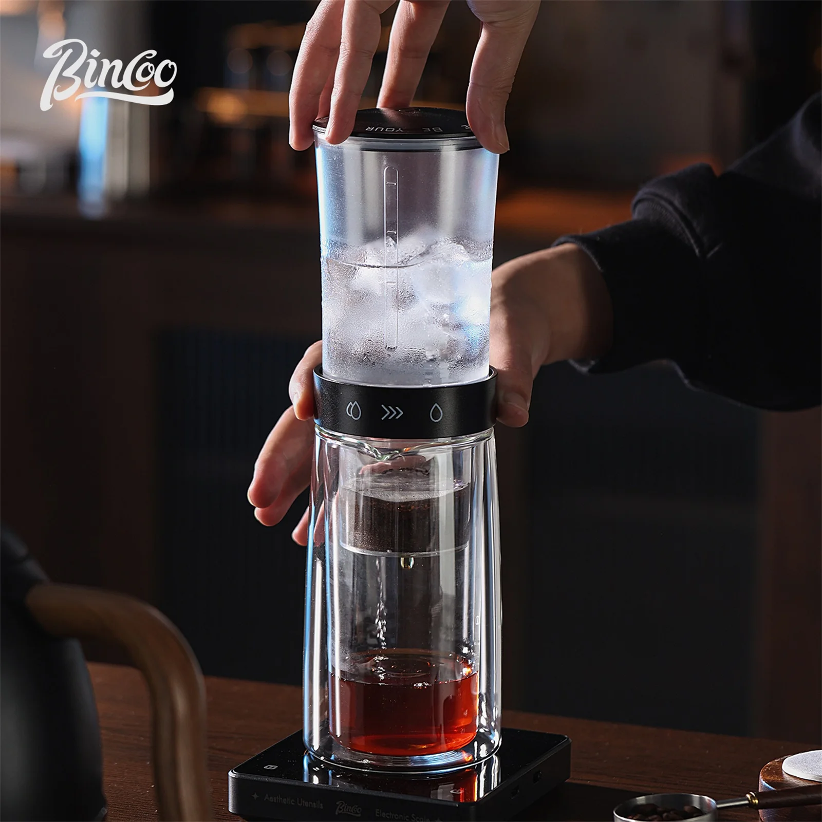 صانع القهوة الباردة من بينكو بتصميم زجاجي مزدوج ال...