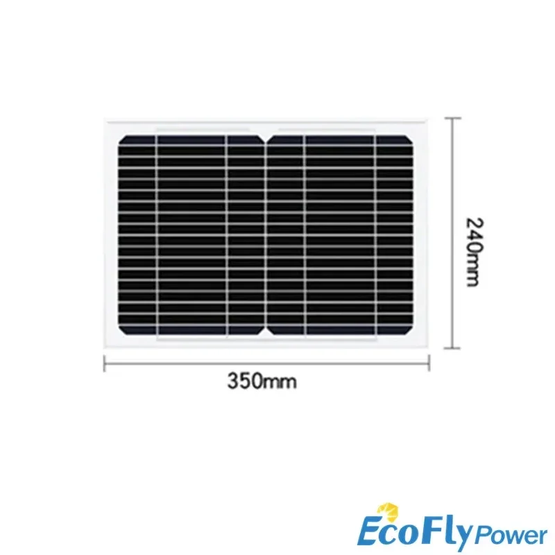 Painel Solar Mono Poli Impermeável ao ar Livre com Controlador Kit de Célula Solar Fotovoltaica para Sistema Solar Doméstico 12v 10w 18v