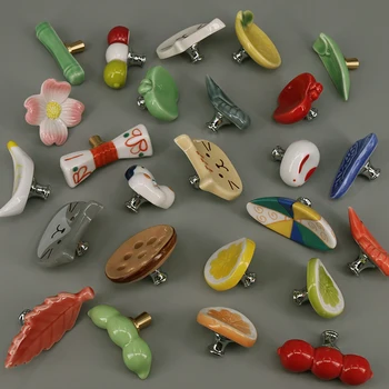 ที่สวยงาม Handmade เซรามิคลูกบิด Dressing ตารางที่จับลิ้นชักตกแต่ง Perabot Dapur ประตูดึงจับ 2