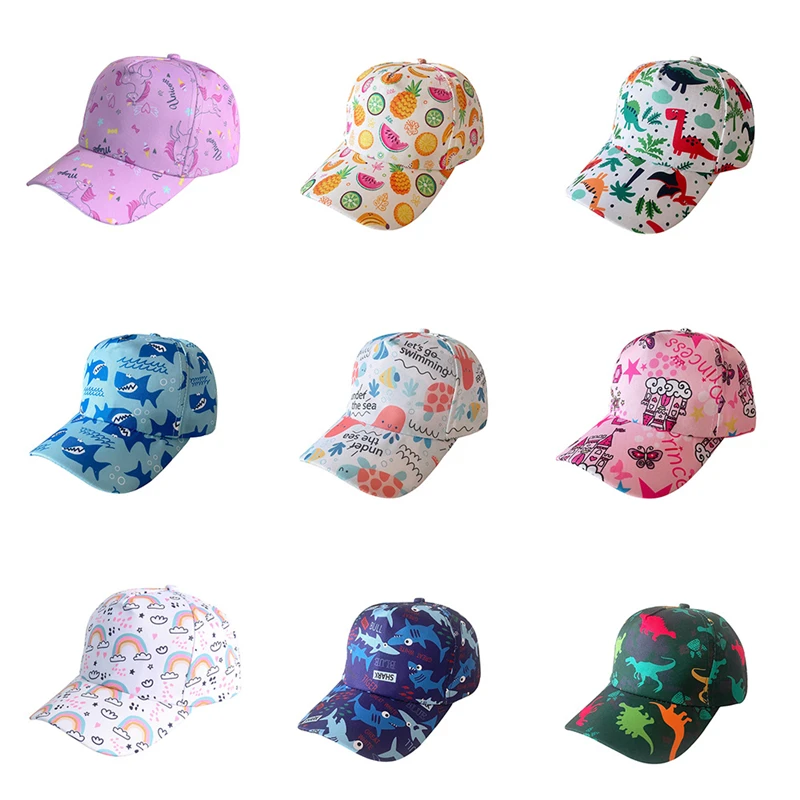 Cartoon Dinosaur Print Baby Baseball Cap for Boy Girl Cute Infant Beach Peaked Hat Summer Toddler Sunacreen Sun Cap Bonnet Gorra light blue summer sun hat dinosaur printing baseball baby cartoon peaked for kid child suitable for 1 6 years old 48 52cm