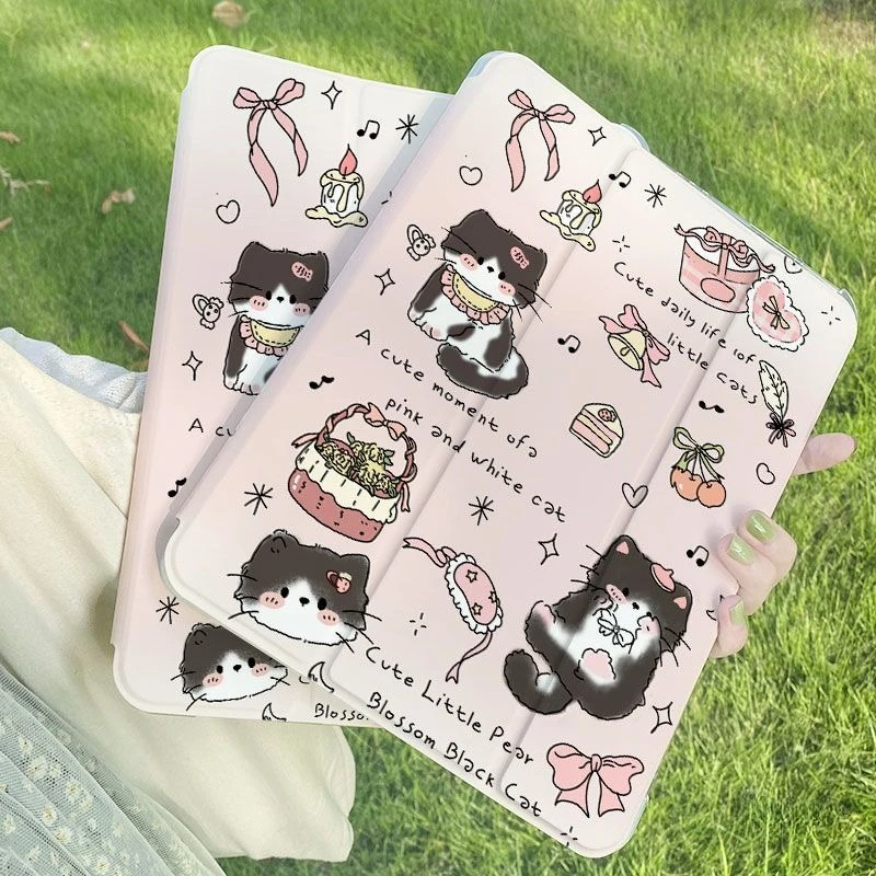 Premium Smart Cover with Pencil Holder - Kitten Design