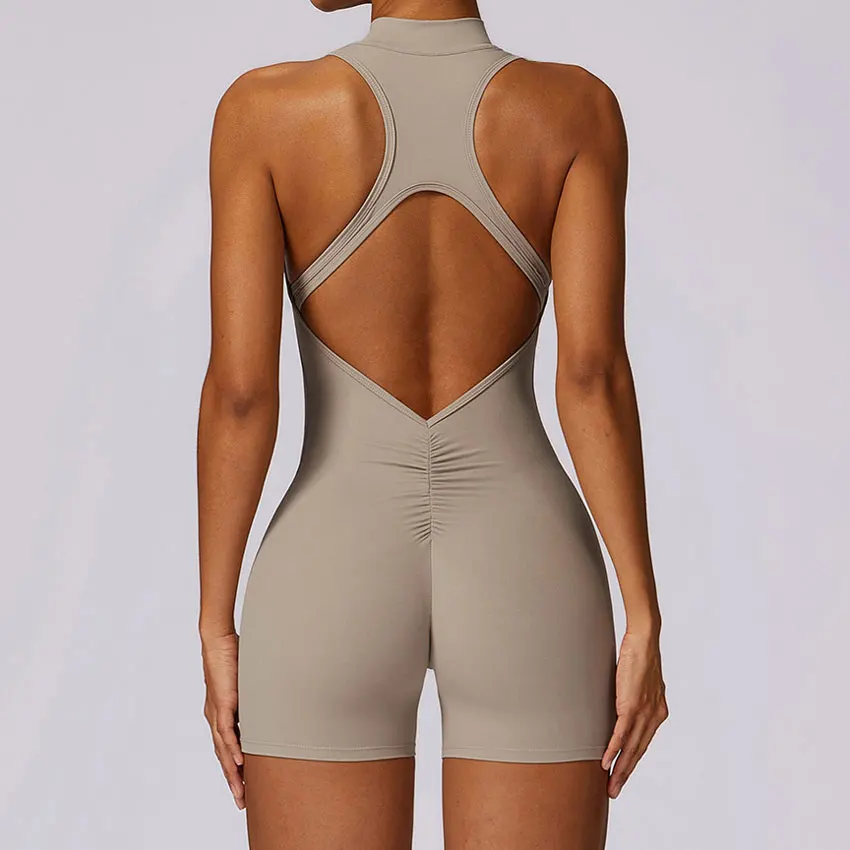 Women's Backless Zipper Yoga Jumpsuit 3