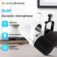 FDUCE SL40 USB/XLR Dynamic Microphone With Built-in Headset Output & Sound Insulation,For Podcasts,Games, Live Broadcast