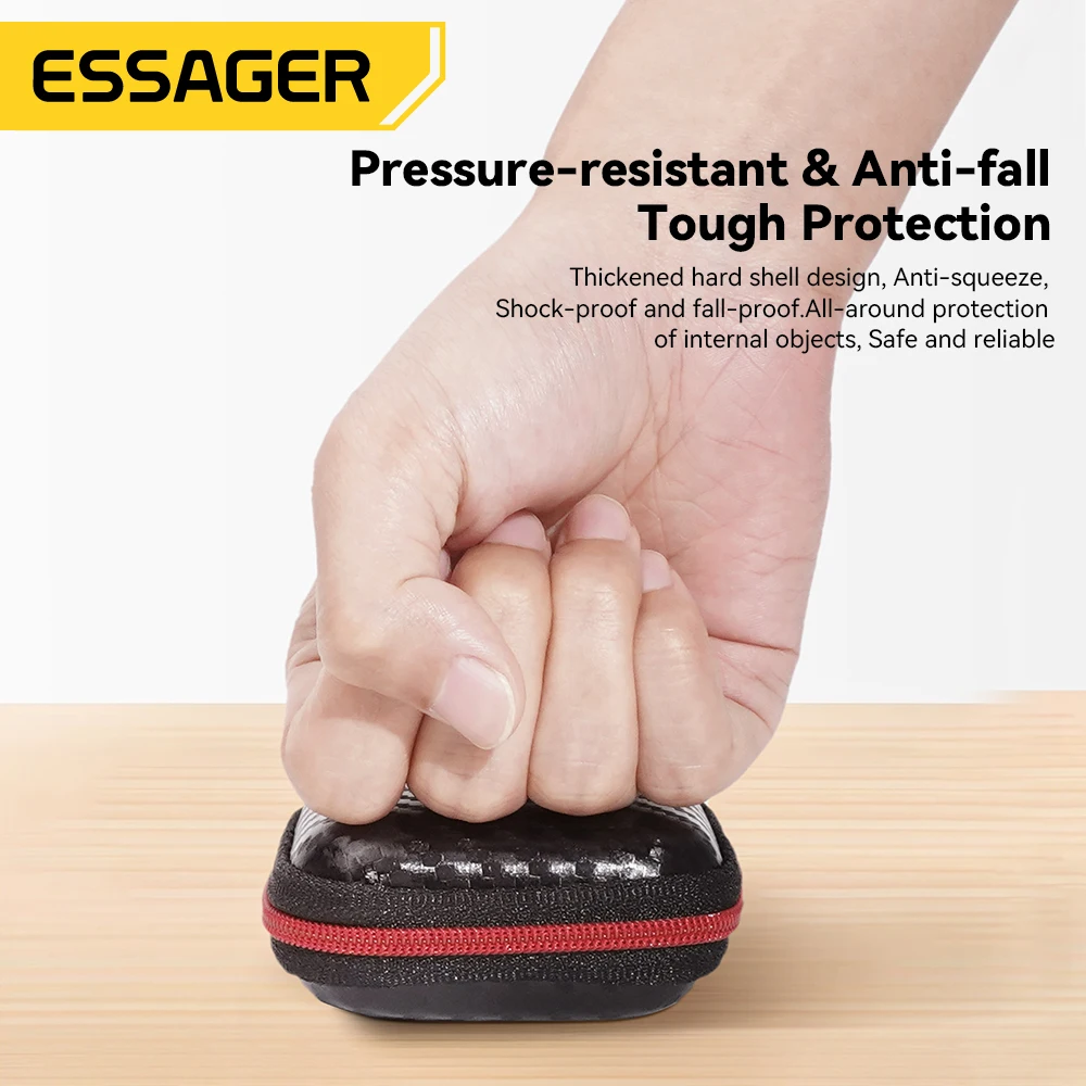 Essager Mini Earphone Bag Box Digital Charger Headphone Storage Bag USB Data Cable USB disk Memory card Organizer Carrying Pouch