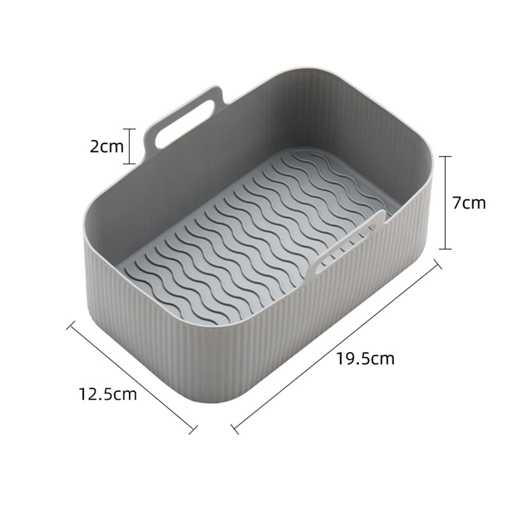 2PCS Air Fryer Silicone Tray Rectangle Oven Baking Tray Basket Reusable  Liner Insert Dish For Ninja Foodi DZ201 Pan Accessories