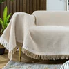 Woven Cotton Sofa Cover Blanket Solid Color Non-slip Sofa Towel for Living Room Furniture Decor Tapestry Couch Cover 1