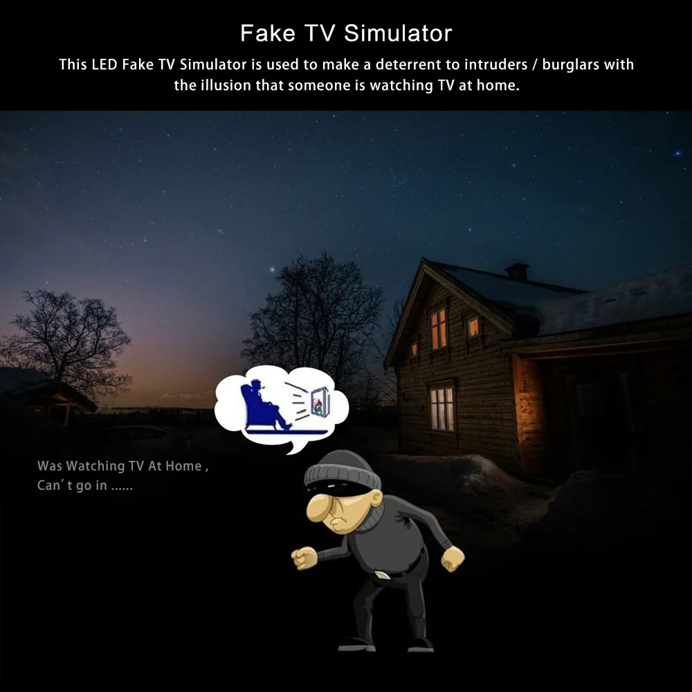 Anti-Theft TV Simulator USB LED TV Simulator Light 2W Fake TV 5V1A Low-Power Hom