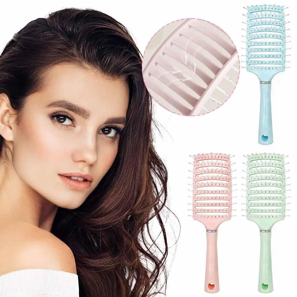 Scalp Massage Brush For Women Fashion Big Curved Comb Curly Hair Fluffy Styling Comb Air Cushion Hair Comb High Quality E8L4 fashion design led tv 60 inch multi language lcd smart tv curved screen wifi tv