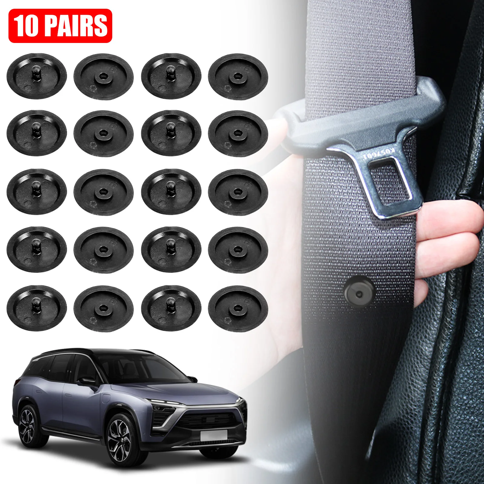 10PCCarSeatBeltStopButtonClipsFastenerRetainerSeatbelt