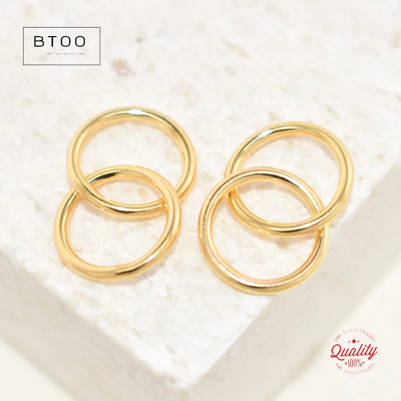 Real 14K Gold Filled Interlocking Rings 9MM 10MM For Making DIY Handmade Jewelry Findings Tarnish Resistant Jewelry Findings