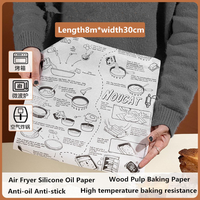Disposable Paper Liners For Air Fryer Cheesecake Baking Oilpaper Oven Bakeware Pad Parchment Wood Pulp Steamer Paper
