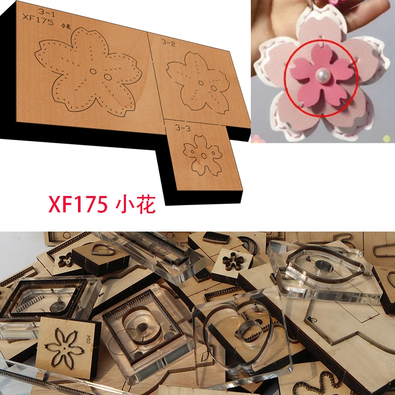 

New Japan Steel Blade Wooden Die Sakura die cutter Wallet Leather Craft Punch Hand Tool Cut Knife Mould XF175 leather craft