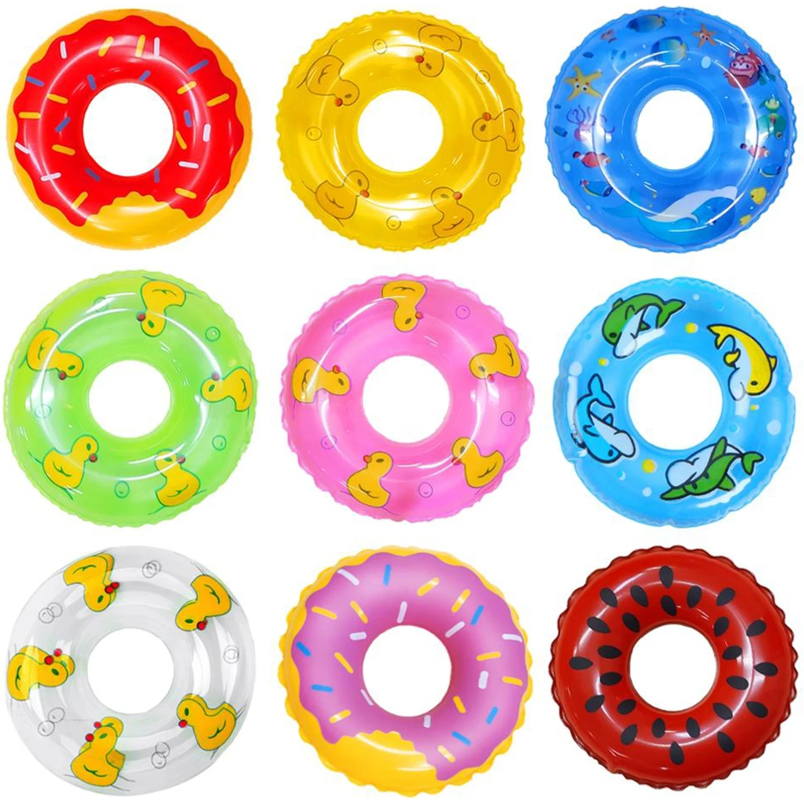20Pcs Mini Swimming Buoy Ring Toys Mix Styles Summer Bathing Float Lifebelt Dollhouse Accessories for Doll Kids Gift Furniture 2