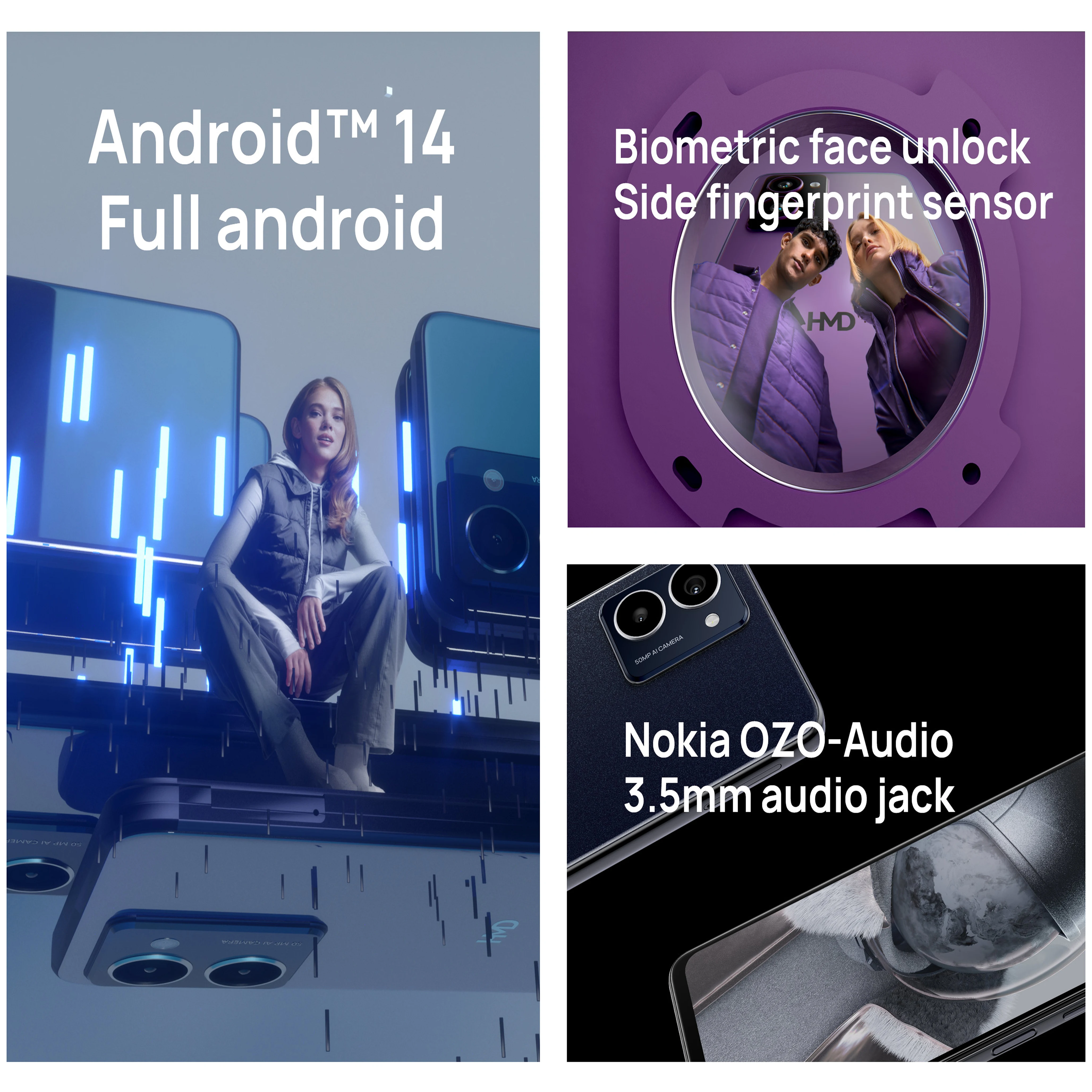 [World Premiere] Global Version HMD Pulse Pro 4G Smartphone 6.56" 90Hz Display 50MP Selfies Rear Camera 5000mAh Full Android 14 3