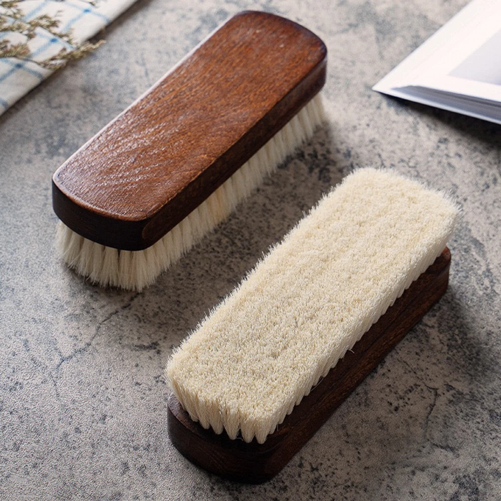 1 Piece Solid Wood Wool Shoe Brush, Polishing, Cleaning, Care Brush, Suitable For Leather Or Fabric Shoes, Cleaning Brush 4