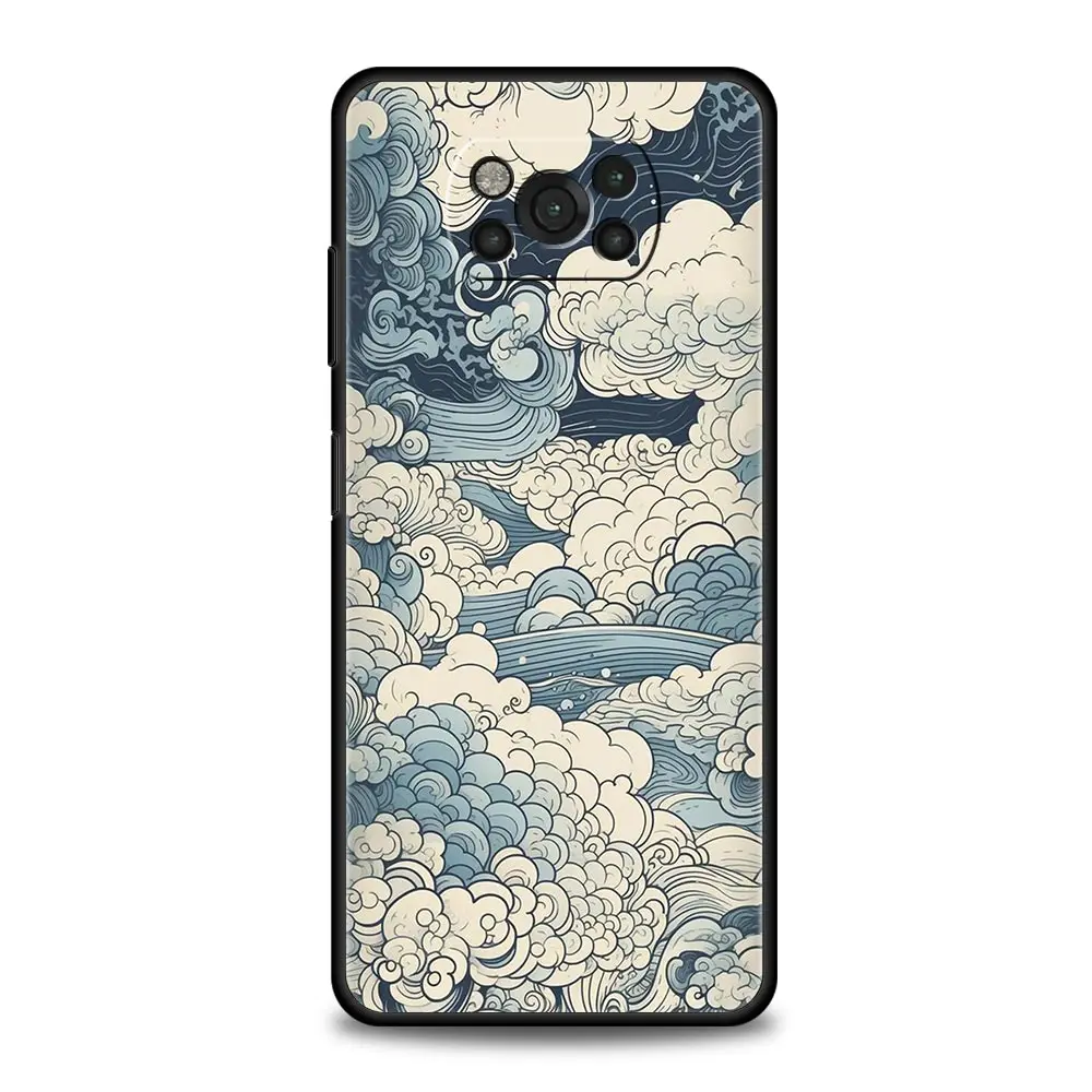 Japanese Landscape Soft Silicone Black Phone Case