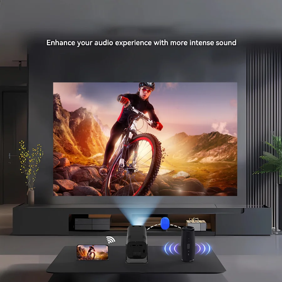 E110 Projector 4K Native HD 1080P Dual Wifi6 Cinema Portable Projetor Built-in Android System suitable for home/outdoor/office