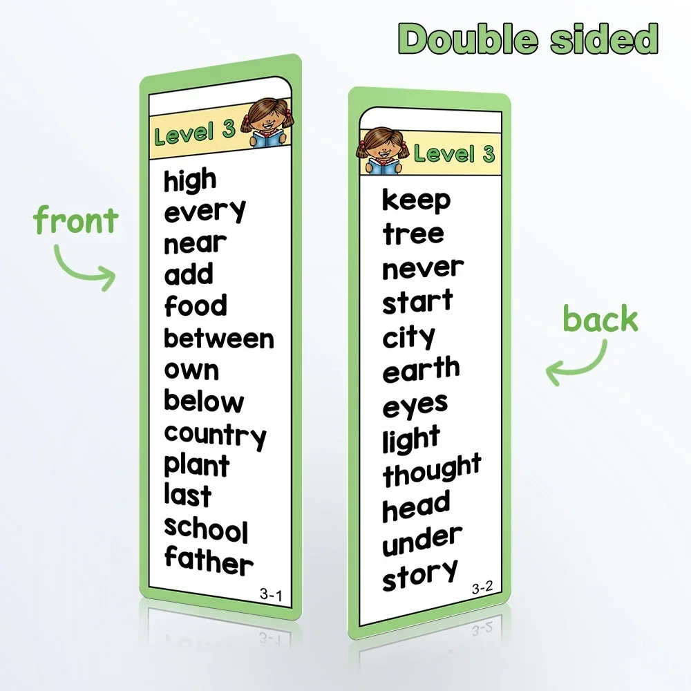 41 Cards Children's 1000 Sight Words Flash Cards High Frequency Word Educational Montessori Toy Learning Materials for Kid Pre-k 6