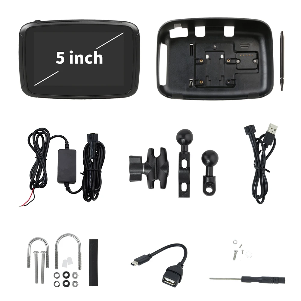 EKIY 5 inch Motorcycle Wireless Apple Carplay ȵ̵ Auto Portable Navigation GPS Screen IPX7 Motorcycle Waterproof D