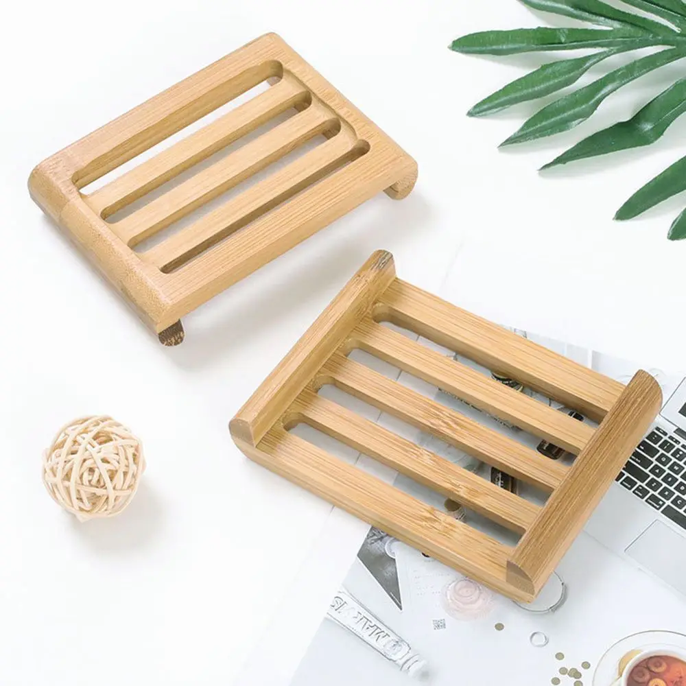Self Draining Soap Dish Hanging Box Shower Kitchen Bathroom Soap Tray Bamboo Storage Rack Soap Saver Home Improvement Hardware 2