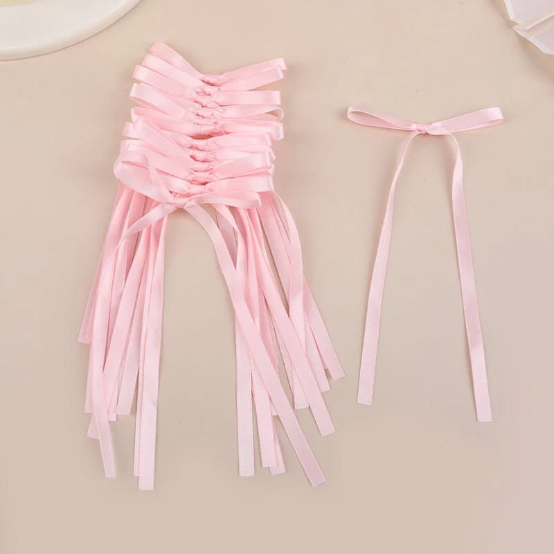 50/100 Stück Rosa Rote Schleifen Kuchendekoration Bänder Tortendeko Geburtstagsparty Zubehör Weihnachten Hochzeit Kuchen DIY Deko – Detail 8