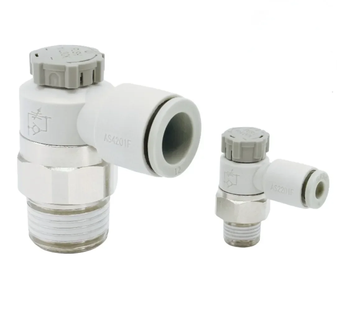 

Elbow M5 1/8" 1/4" 3/8" 1/2" BSP Male 4 6 8 10 12 16mm Tube Air Speed Control Throttle Valve Push in Connector Pneumatic Fitting