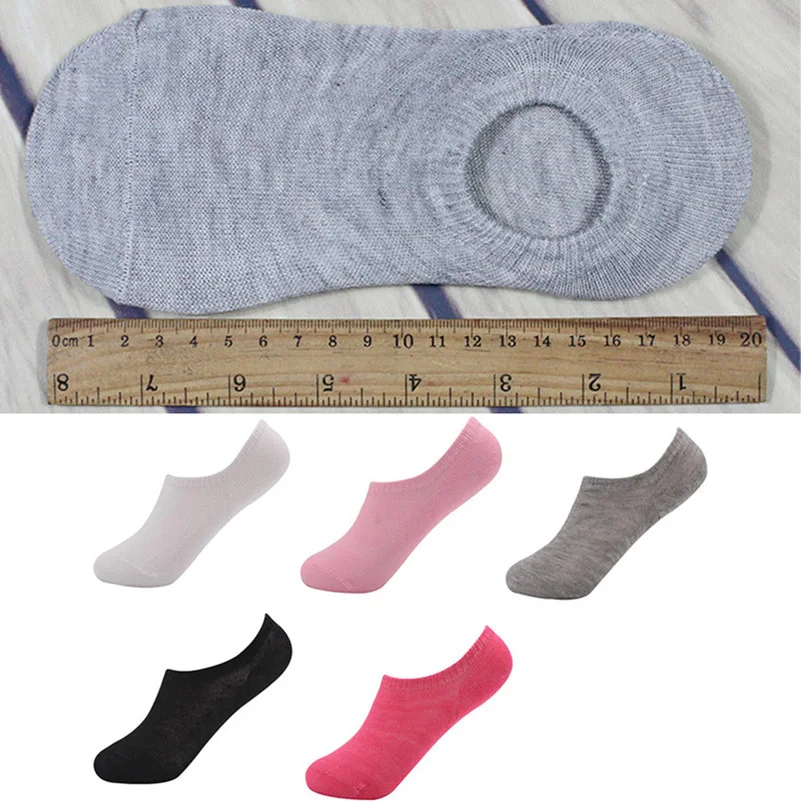 toe socks for women 5 Pairs Women's Non-slip Invisible Socks Summer Solid Color Ankle Boat Socks Female Soft Cotton Slipper Socks EUR 35-39 Hosiery bed socks for women