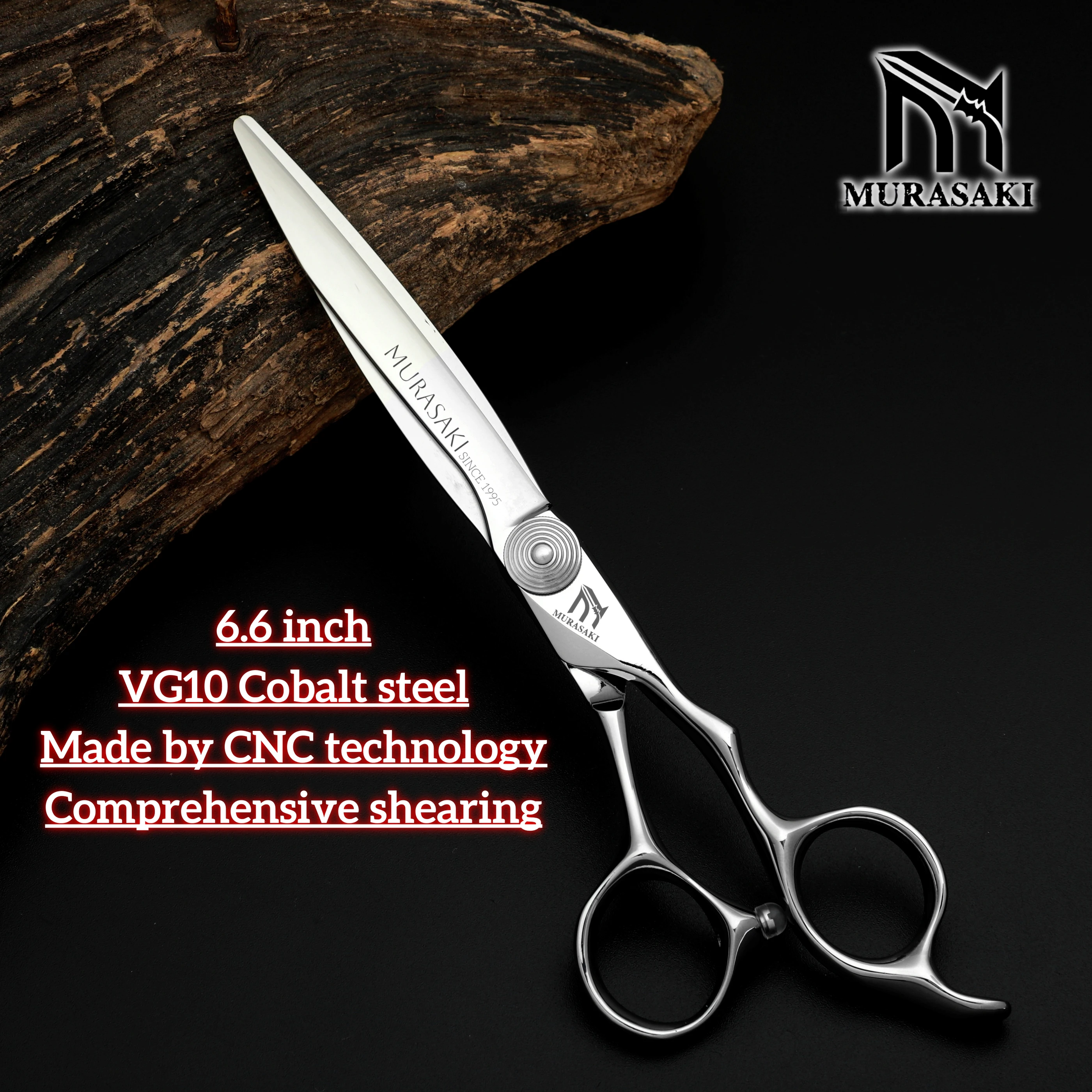 MURASAKI Friseurschere der Spitzenklasse, 6,2-Zoll-Friseurschere, doppelt gelagertes Design VG10-Stahl, hochwertiges Friseurzubehör – Detail 12