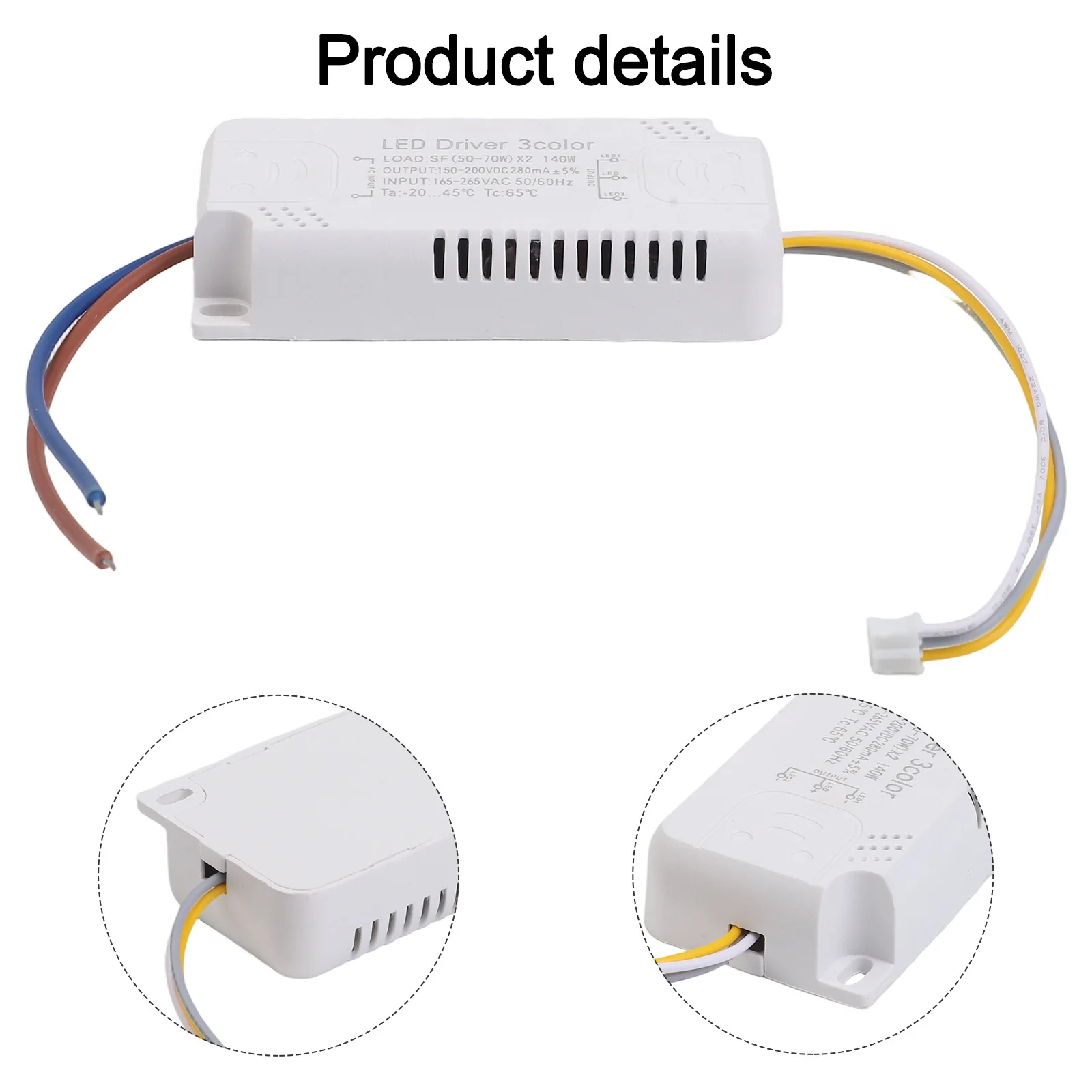 LED Driver 3color Adapter 8-24W 20-40W 30-50W 40-60W 50-70W For LED Lighting Non-Isolating Transformer Driver Replacement